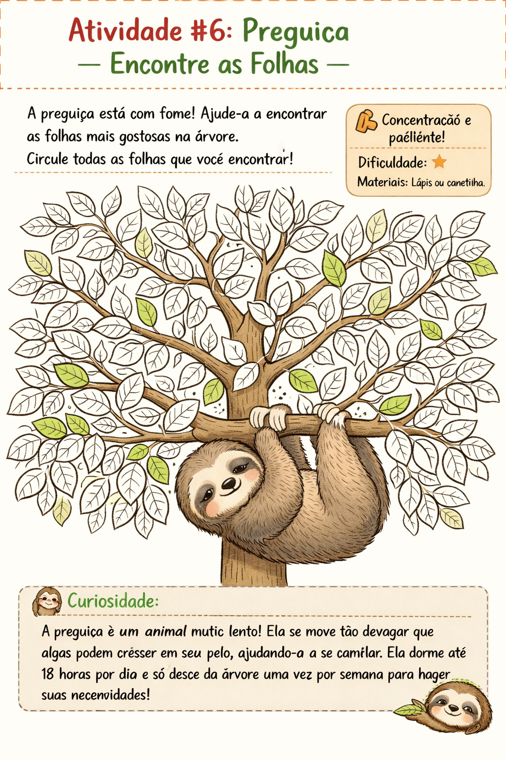 Atividade — Preguiça