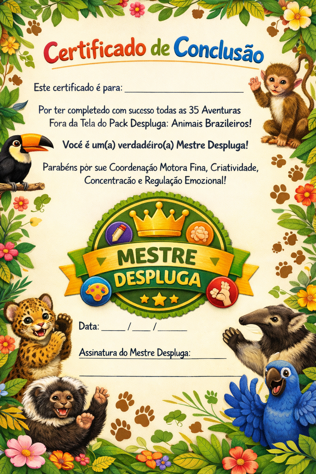 Certificado Mestre Despluga